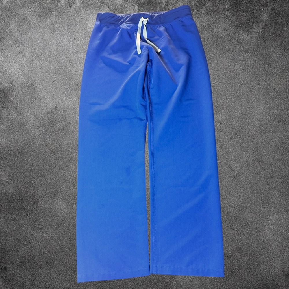 FIGS Technical Collection Scrub Pant Medium Blue Drawstring Straight Leg Stretch